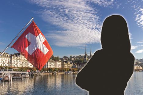 Silueta žene i Švajcarska