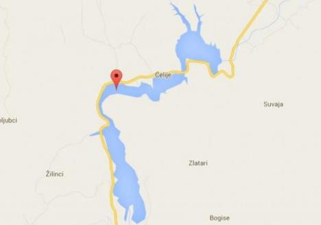 Jezero Ćelije na Gugl mapi