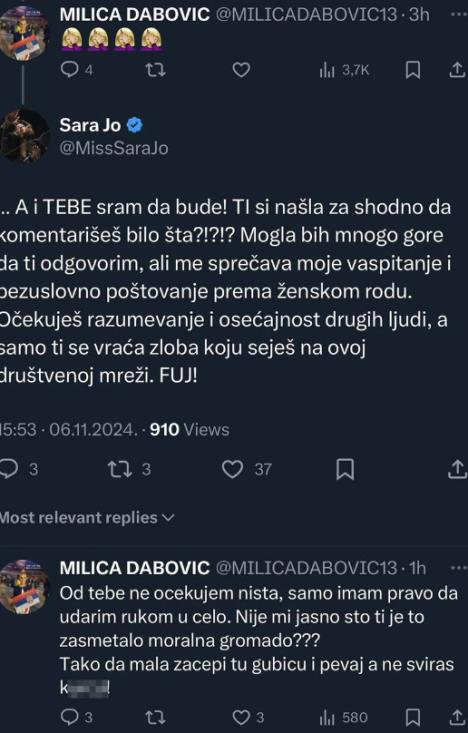 Bukti rat između Sare Jo i Milice Dabović