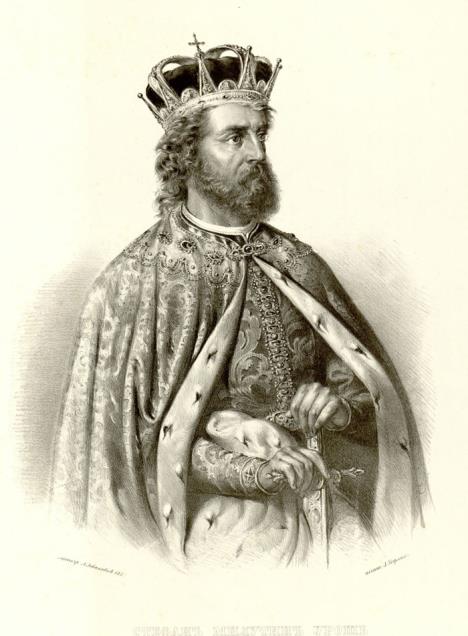 Kralj Milutin, litografija Anastasa Jovanovića