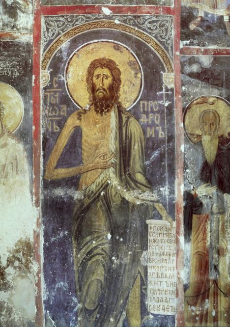 Sveti Jovan Krstitelj, freska u manastiru Studenica