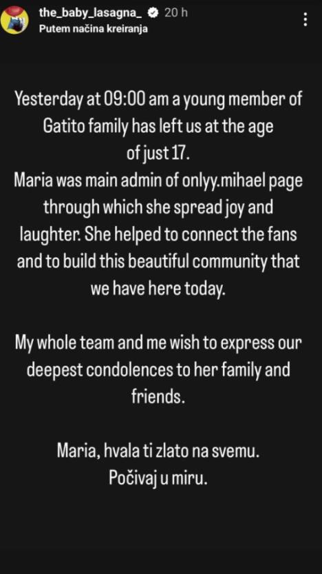 Bejbi Lazanja se oprostio od svoje obožavateljke.jpg