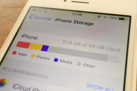 iPhone prostor