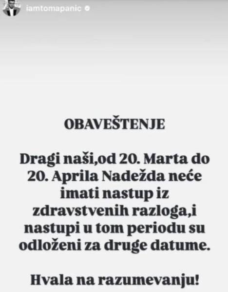 NADEŽDI BILJIĆ UGROŽENO ZDRAVSTVENO STANJE! Njen suprug se odmah oglasio i otkrio detalje: Otkazano sve