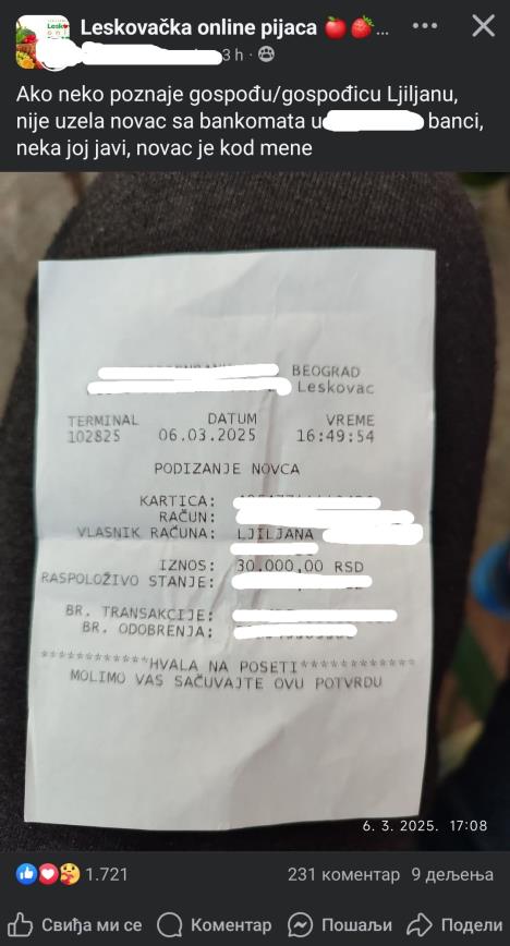 žena zaboravila 30.000 dinara na bankomatu .jpg