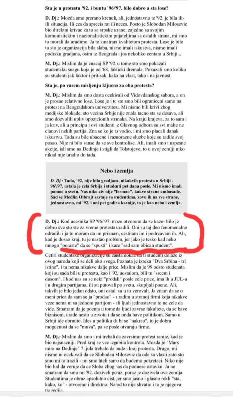 Ovako je Đilas govorio o studentima 1997.