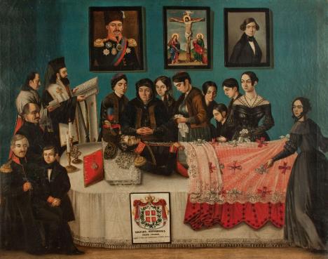 Knez Milan na odru, slika Jovana Isailovića - mlađeg iz 1839. godine