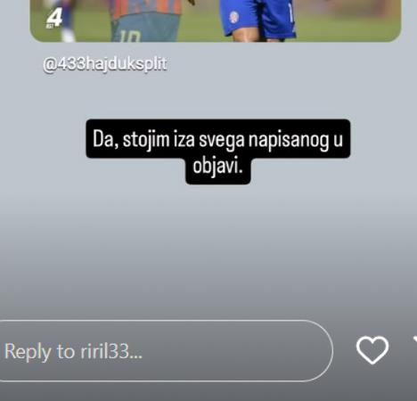 Žena prve zvezde splitskog Hajduka izazvala opšti haos objavom