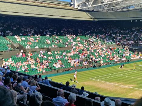 Tribine Vimbldona tokom meča Đoković - Siner