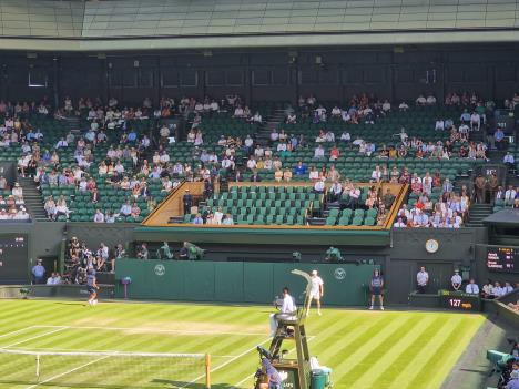 Tribine Vimbldona tokom meča Đoković - Siner