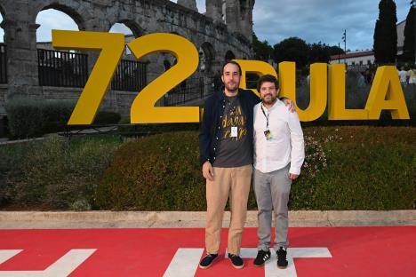 Ekipa filma Za danas toliko, redatelj Marko Đorđević i producent Miloš Pušić Foto Pulski festival.jpg