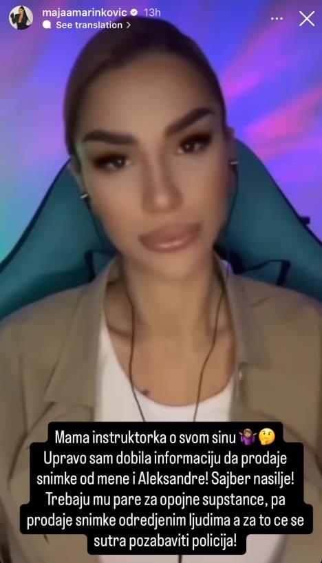 Aleksandra Nikolić tokom razgovora s majkom Filipa Cara