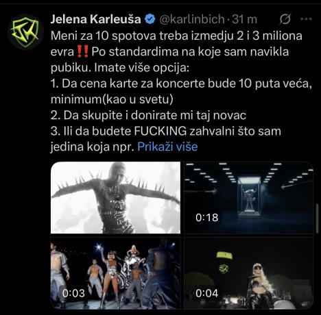 Jelena Karleuša osula paljbu na mrežama