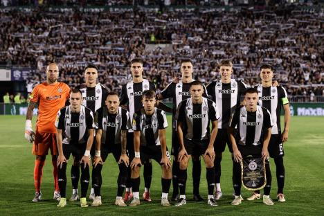 Fudbaleri Partizana na meču protiv Oleksandrije