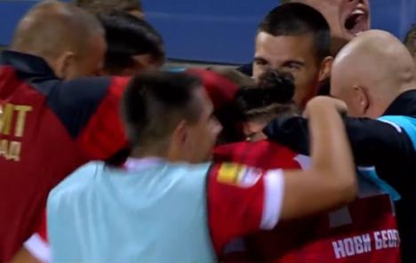 Radost fudbalera IMT-a posle gola u Novom Pazaru