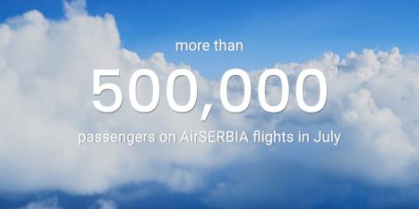 OVER 500,000 PASSENGERS ON AIR SERBIA FLIGHTS IN JULY