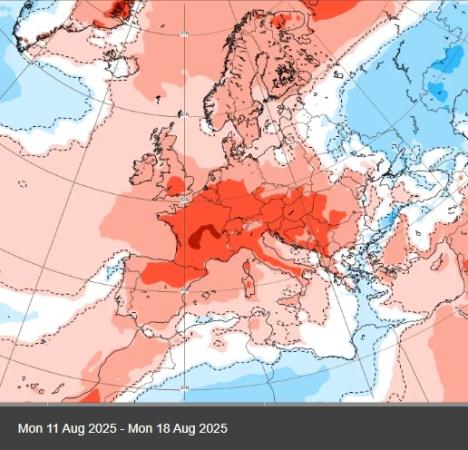 Temperaturna mapa Evrope
