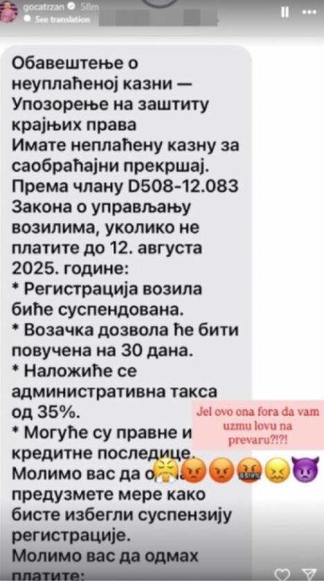 Goca Tržan na meti prevaranata