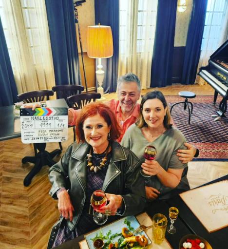 Milica Milša i Danica Ristovski na setu serije Nasledstvo