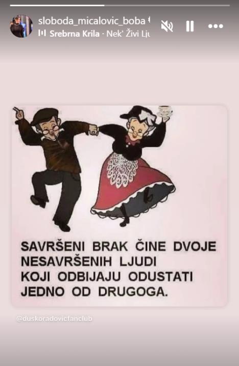 Objava o braku Slobode Mićalović na Instagramu
