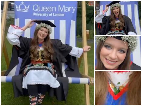 Anđela u Londonu diplomirala u srpskoj narodnoj nošnji