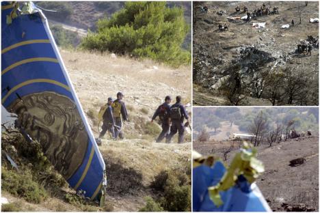 Fotografije avionske nesreće u Grčkoj 14. avgust 2005 godine, olupina aviona, spasilački timovi