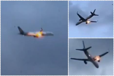 Zapaljen avion na nebu plamen