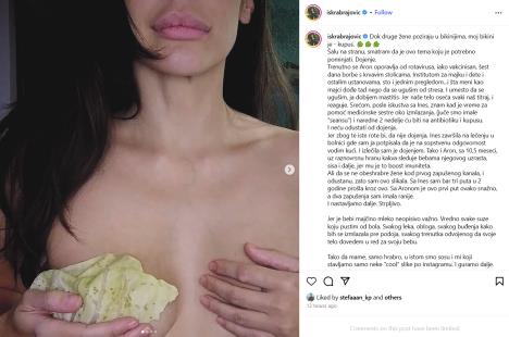 Iskra Brajović pokazuje listove kupusa kao lek protiv mastitisa