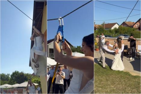 Mlada se sajlom spušta s balkona na svadbi u Hrvatskoj