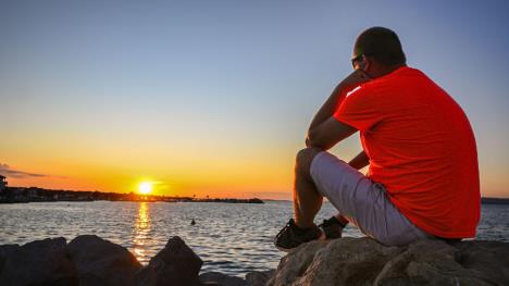 plaža, sunčanje, more, Hrvatska, zalazak sunca