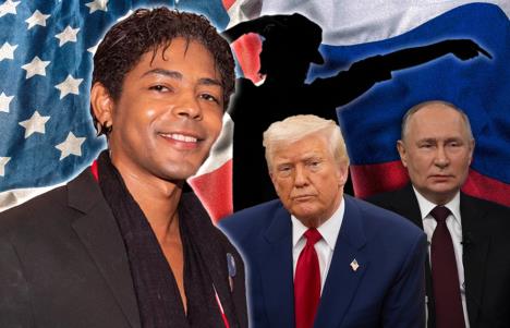 Brendon Hauard, zastave Rusije i SAD, Putin i Tramp