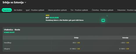 Srbija - Estonija, kvote