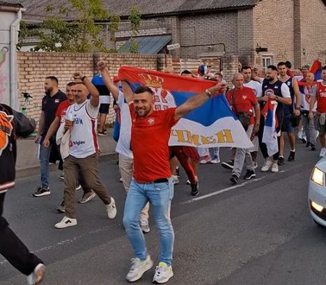 Eurobasket 2025, Navijači Srbije, korteo