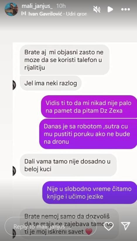 URNEBESNA PREPISKA JANJUŠA I IVANA GAVRILOVIĆA: Košarkaš priznao da čita knjige i uči jezike u rijalitiju, denser ga upozorio na Maju Marinković