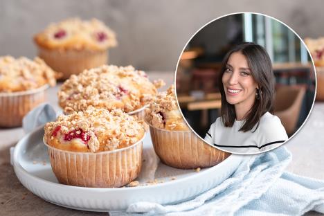 Tatjana Popović, nutricionista i health coach/mafini sa malinama servirani na stolu