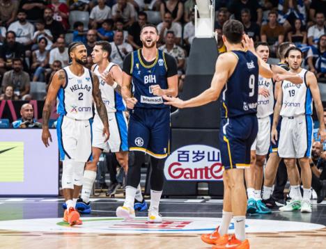 Jusuf Nurkić, detalj sa utakmice Grčka - Bosna i Hercegovina