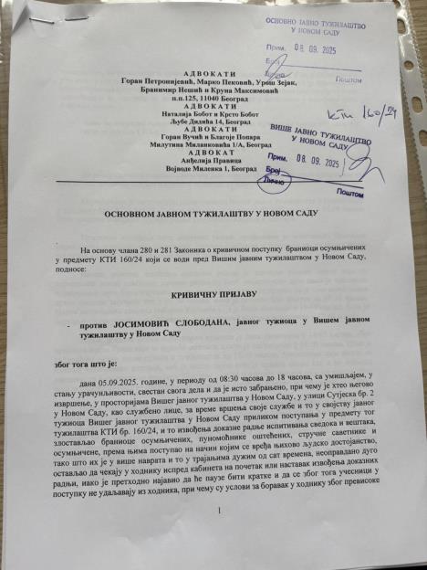 Advokati podneli krivičnu prijavu protiv tužioca Josimovića