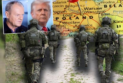 poljski premijer Donald Tusk američki predsednik Donald Tramp Poljska Belorusija mapa poljska vojska