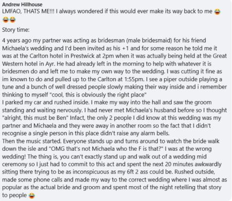 Mišel Vajli nepoznat čovek upao na venčanje