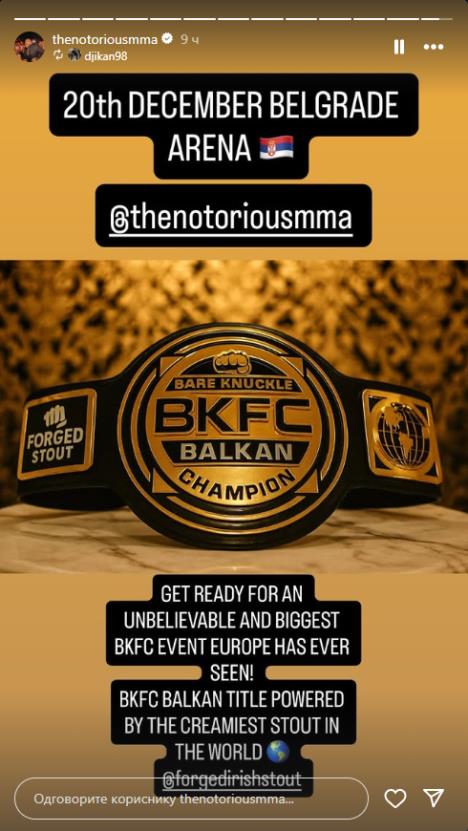 Konor Mekgregor najavio dolazak u Beogradu