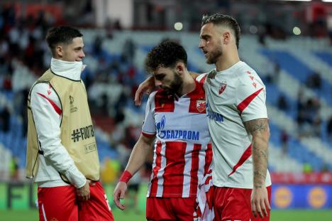 Marko Arnautović, Nair Tiknizjan i Stefan Leković posle utakmice Crvena zvezda - Seltik
