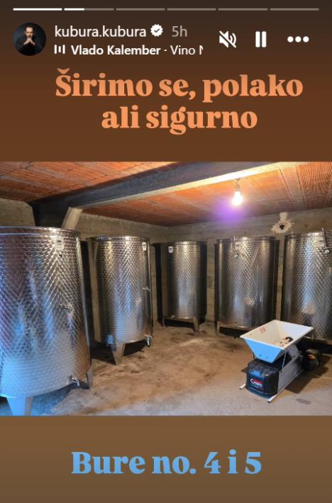 Aleksandar Srećković Kubura, burad za vino