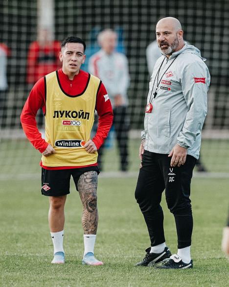 Dejan Stanković i Manfred Ugalde na treningu Spartaka