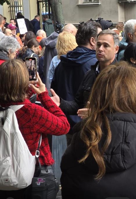 Miroslav Aleksić na skupu podrške tužiteljki Bojani Savović