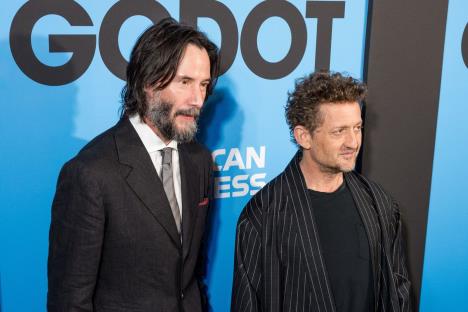 Kijanu Rivs i Aleks Vinter na promociji Čekajući Godoa