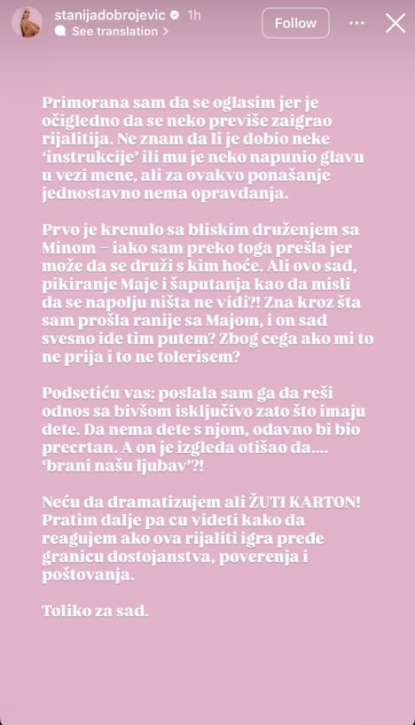STANIJA BESNA ZBOG SVE PRISNIJEG ODNOSA ASMINA I MAJE! Oglasila se, sve su bliže RASKIDU: Ovakvo ponašanje nema opravdanja