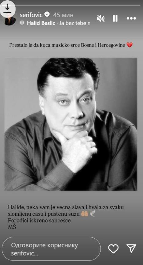 Marija Šerifović se oprostila od Halida Bešlića