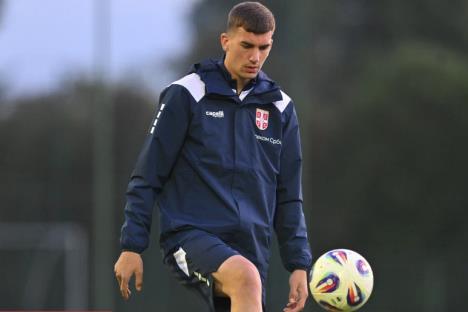 Veljko Milosavljević na treningu reprezentacije Srbije