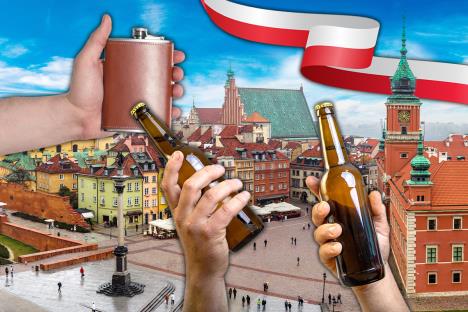Ilustracija Poljske i alkohola