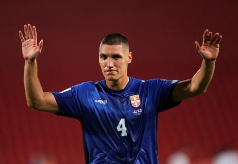 Nikola Milenković na utakmici Srbija - Engleska